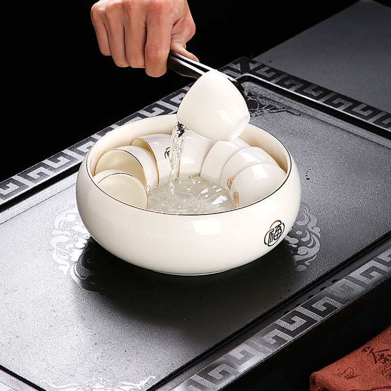  Lamb's Jade Tea Set Chinese Style Father's Day Gift Fu Ru An Kang 17 Piece Set