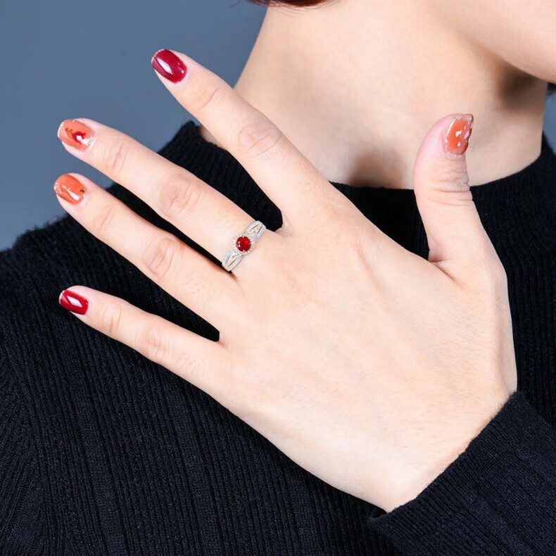 Ring women pigeon blood red ruby ring fashion design for girlfriend fo