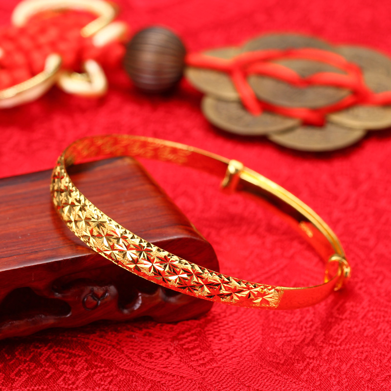 Gold bracelet female pull design adjustable ladies gold 999 gold brace