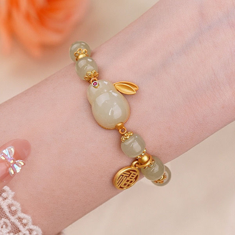 Special price 18K gold jasper rabbit bracelet bracelet