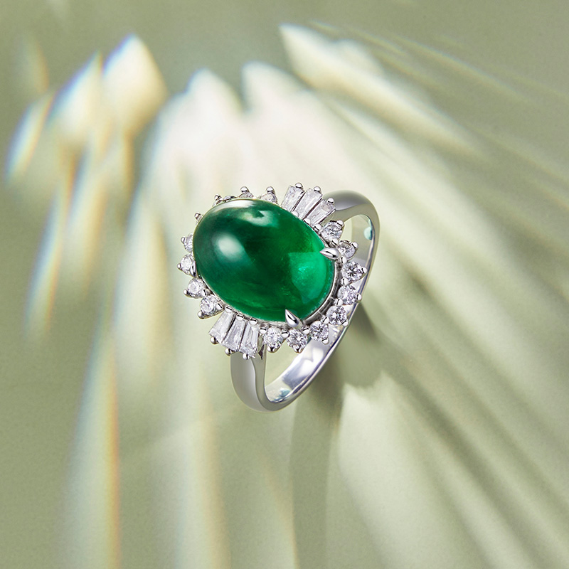 Large Carat Natural Emerald Ring for Women Elegant Emerald Gemstone [L