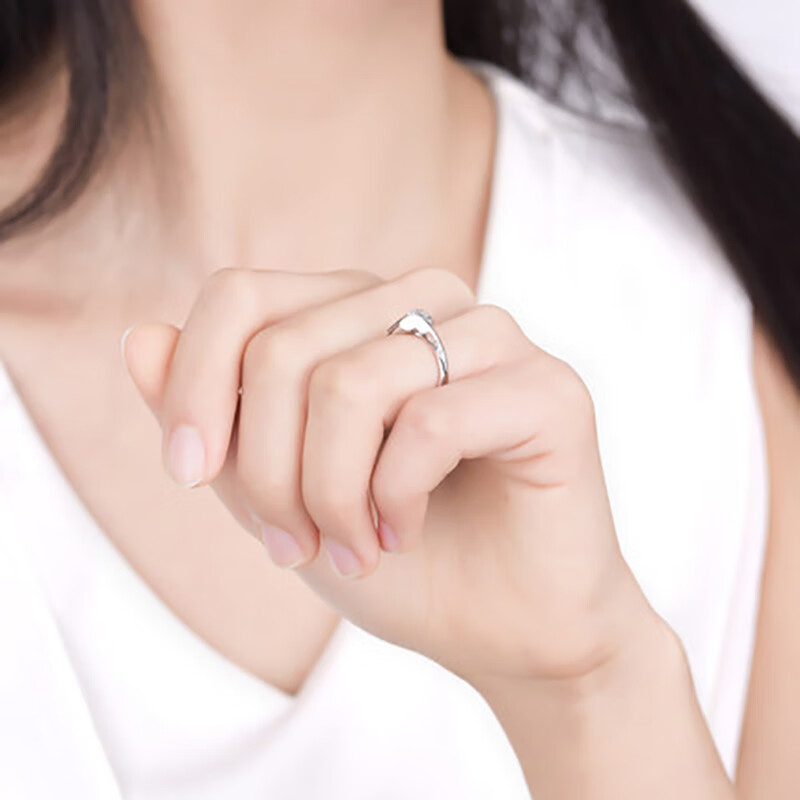 Angel's Kiss Double White 18K Gold Show Diamond Proposal Diamond Ring For Wife To Girlfriend Anniversary Birthday Gift 