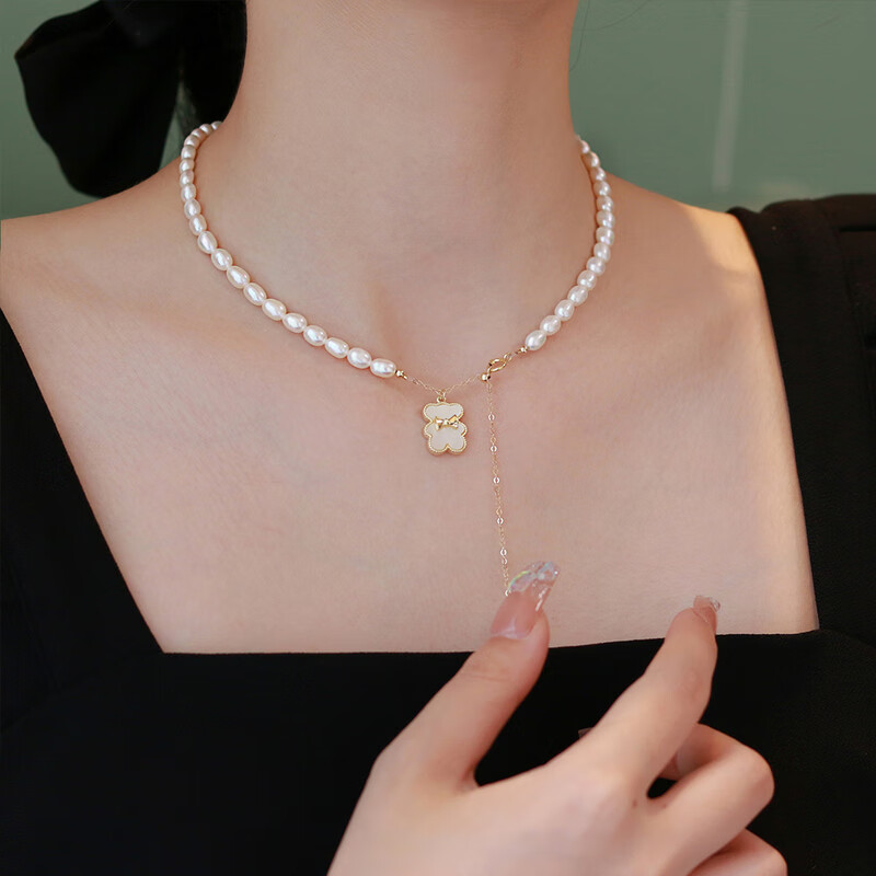 Freshwater pearl necklace ladies jewelry birthday gift for girlfriend 