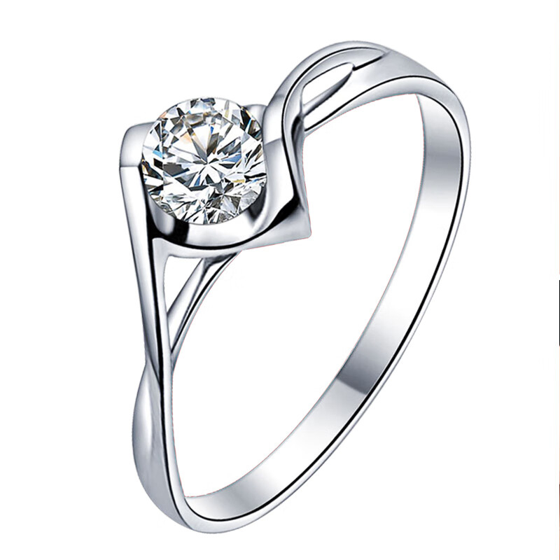 Angel's Kiss Double White 18K Gold Show Diamond Proposal Diamond Ring For Wife To Girlfriend Anniversary Birthday Gift 