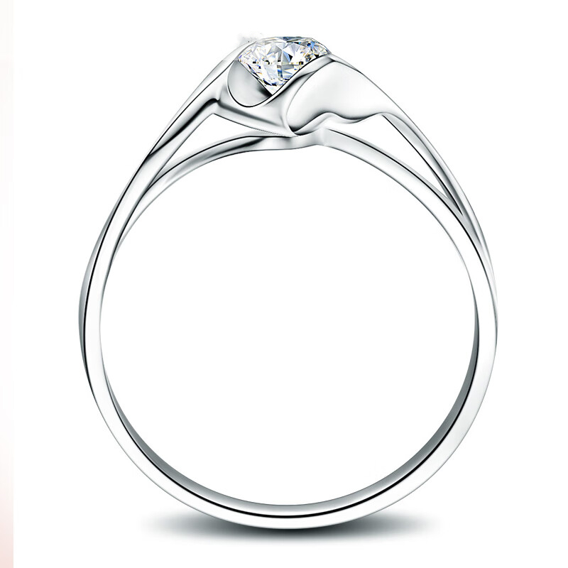 Angel's Kiss Double White 18K Gold Show Diamond Proposal Diamond Ring For Wife To Girlfriend Anniversary Birthday Gift 