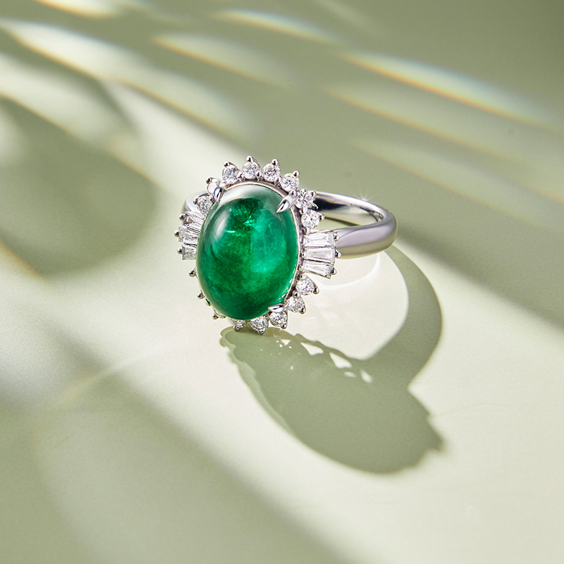 Large Carat Natural Emerald Ring for Women Elegant Emerald Gemstone [L