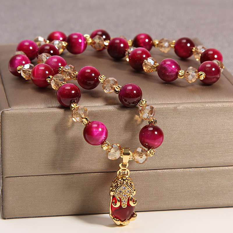 18K gold double layer natural agate stone bracelet female accessories