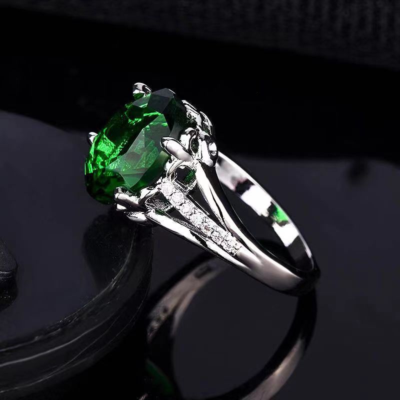 Certified Emerald-cut Natural Emerald Ring in 18k White Gold with Diamond,  (2.52 carats total weight)，freely adjustable in size.