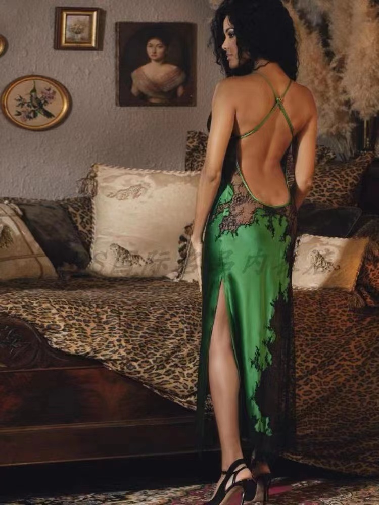 France  beauty back mulberry silk summer and autumn short silk halter dress petticoat nightgown robe