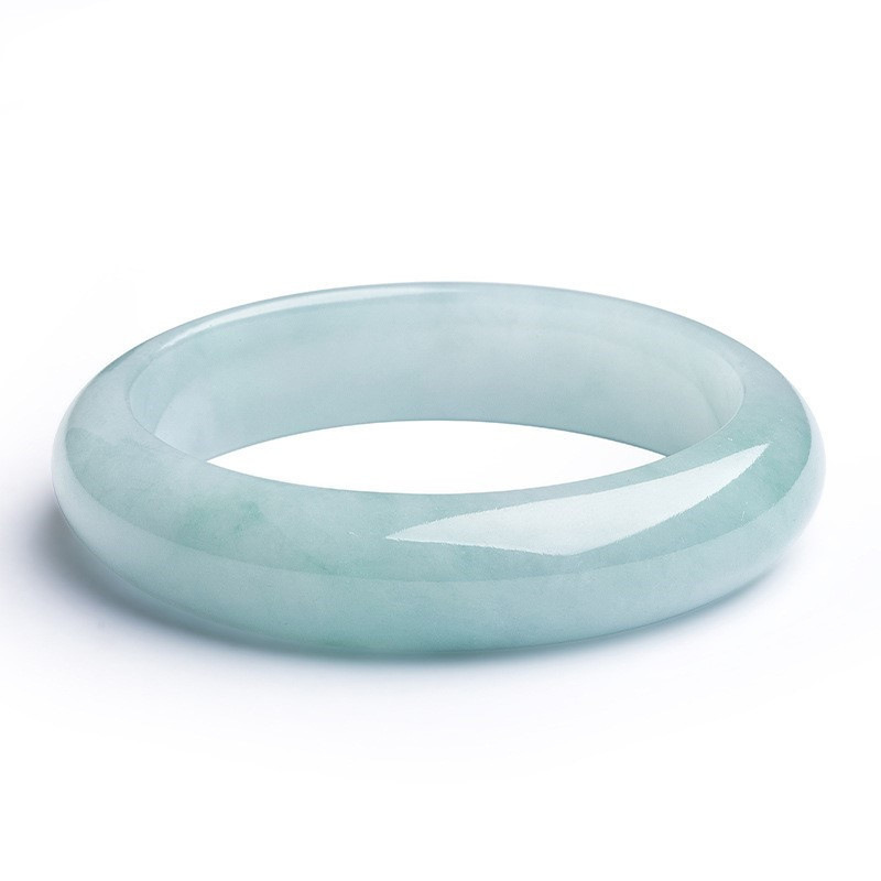 Myanmar old pit jadeite bracelet ice glutinous monochrome jade transparent watery jade bracelet