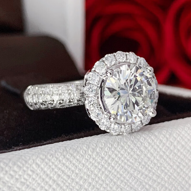 Ring female proposal diamond ring wedding ring 18k gold setting