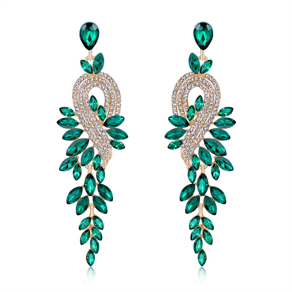 Vintage new fashion geometric tassel crystal earrings