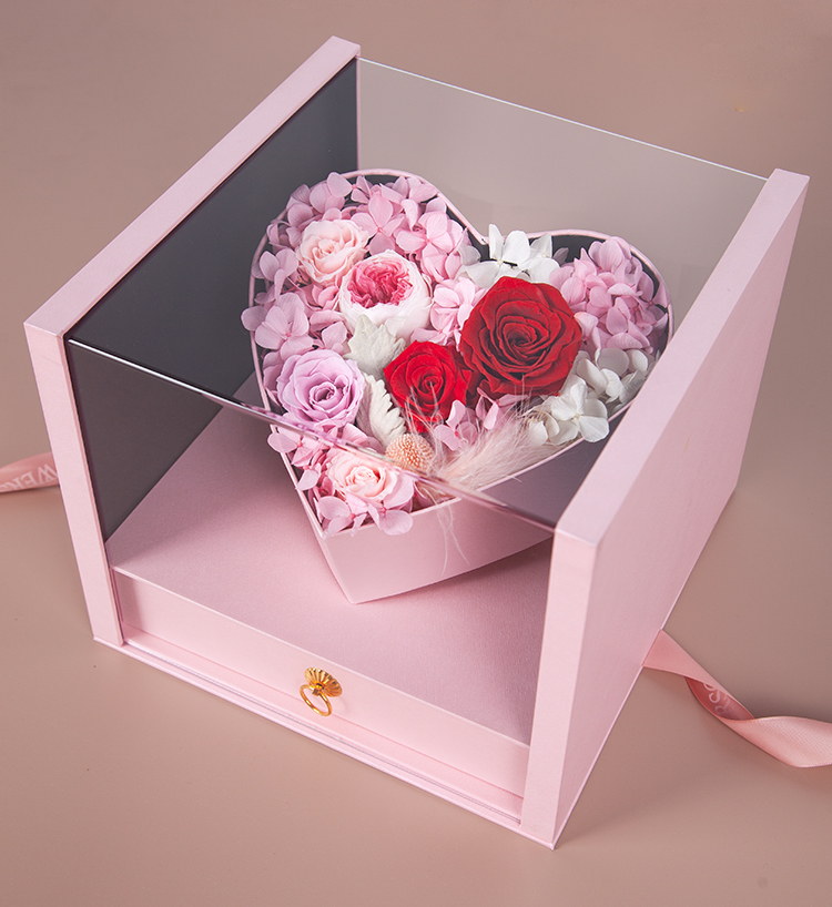 Forever Flowers Chocolate Heart 150g Customized Gift Box