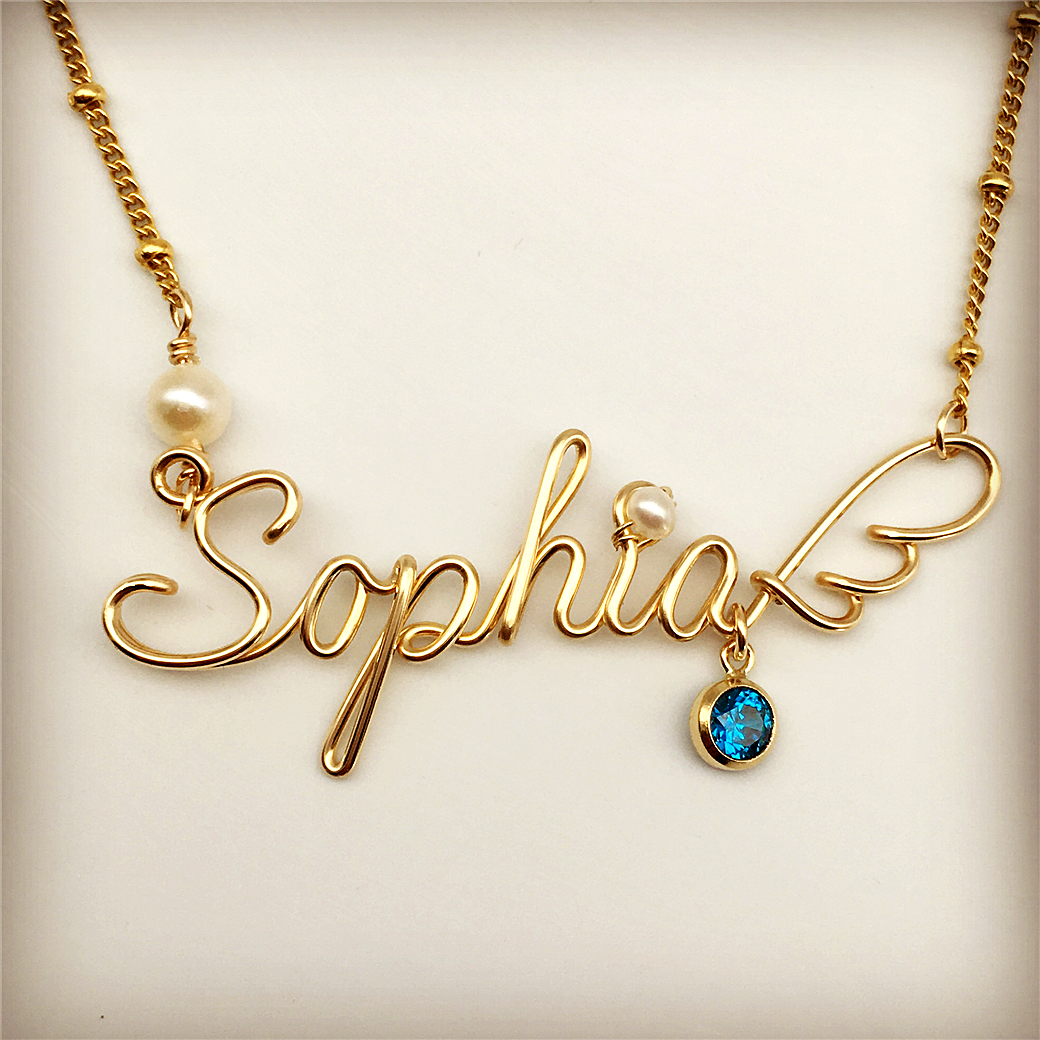 Customized name necklace English letters 24K gold covered ins style design gift