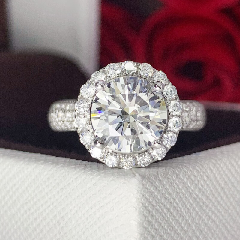 Ring female proposal diamond ring wedding ring 18k gold setting