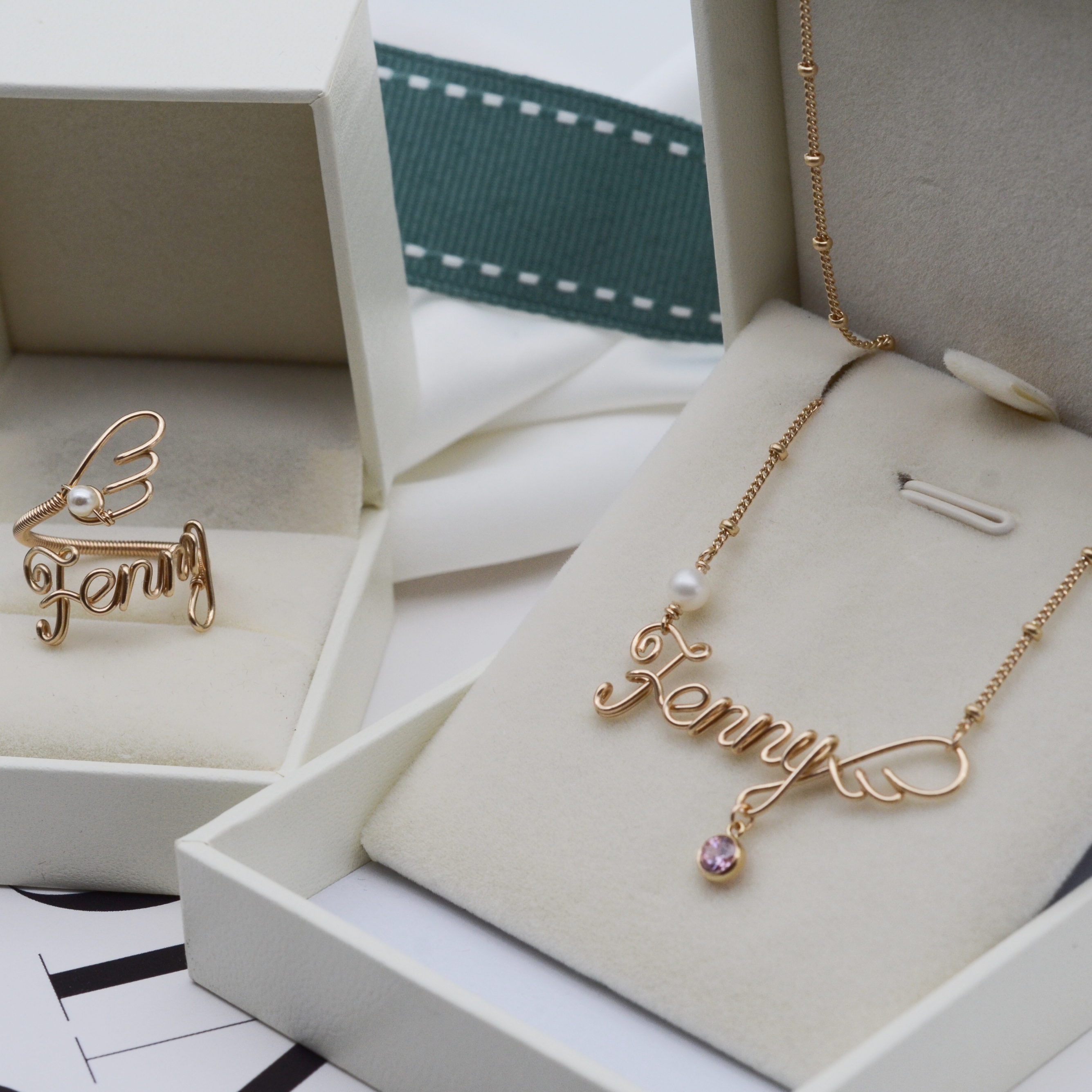 Customized name necklace English letters 24K gold covered ins style design gift