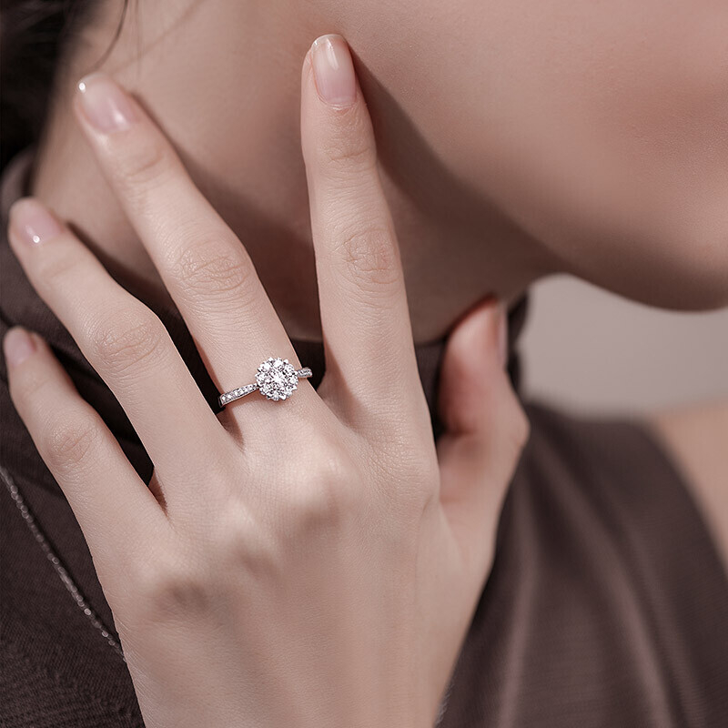 Woman's Flower Group Diamond Ring Women's Ring 