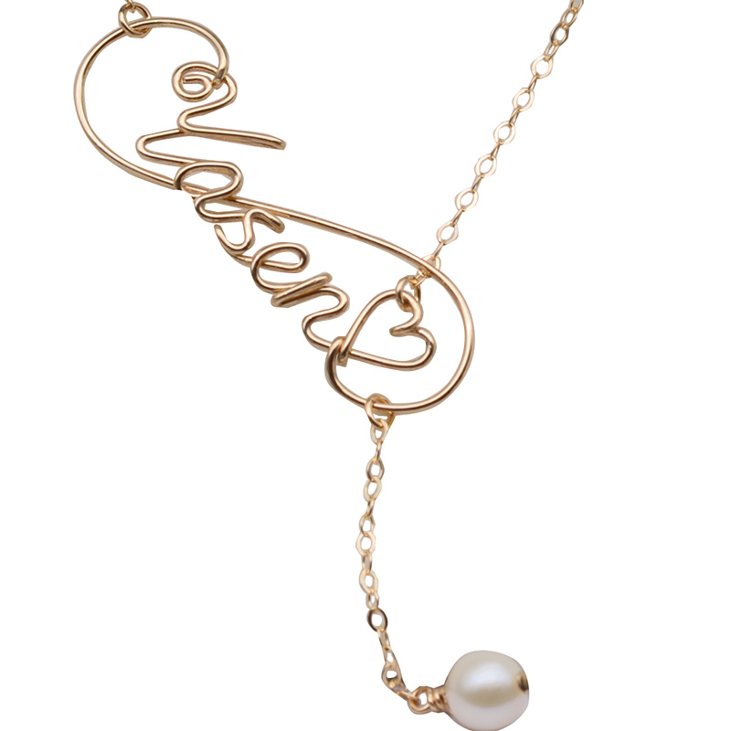 Pearl necklace custom name Original design 