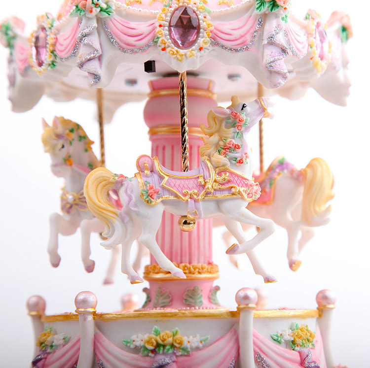 Carousel Trumpet Rose Boutique Music Box