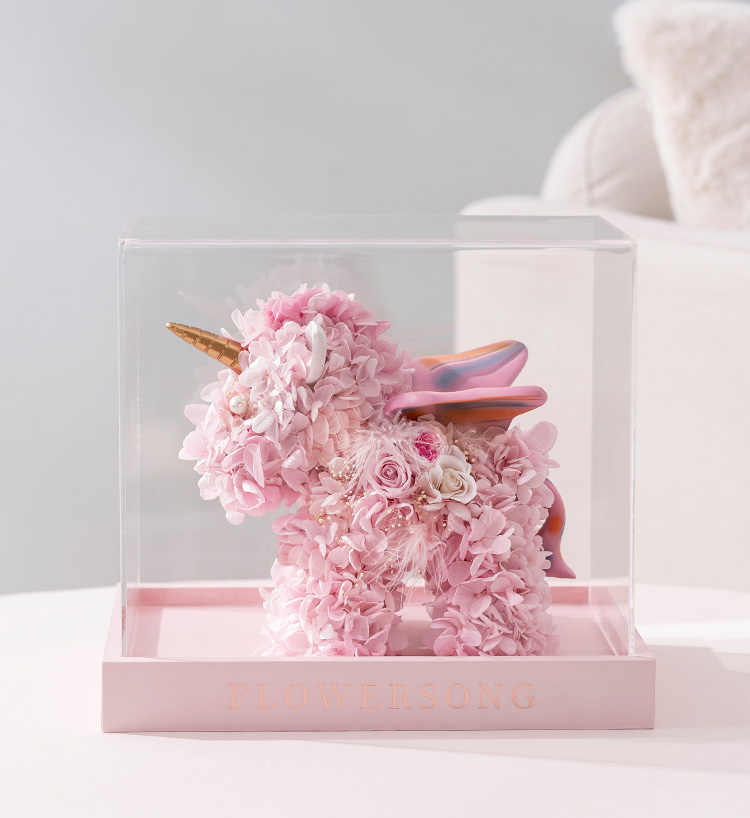 Unicorn perpetual flower acrylic gift box