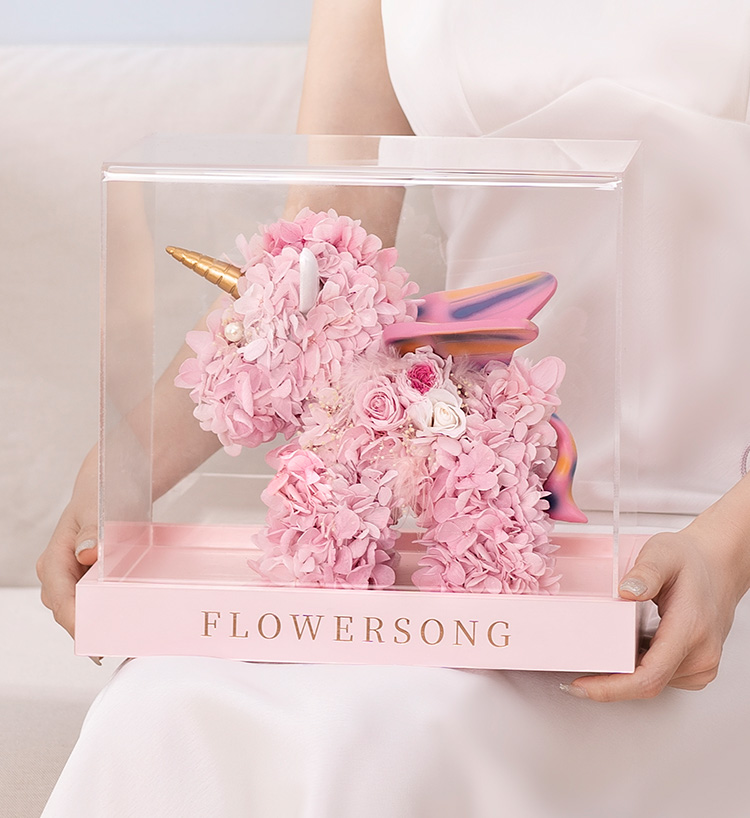 Unicorn perpetual flower acrylic gift box