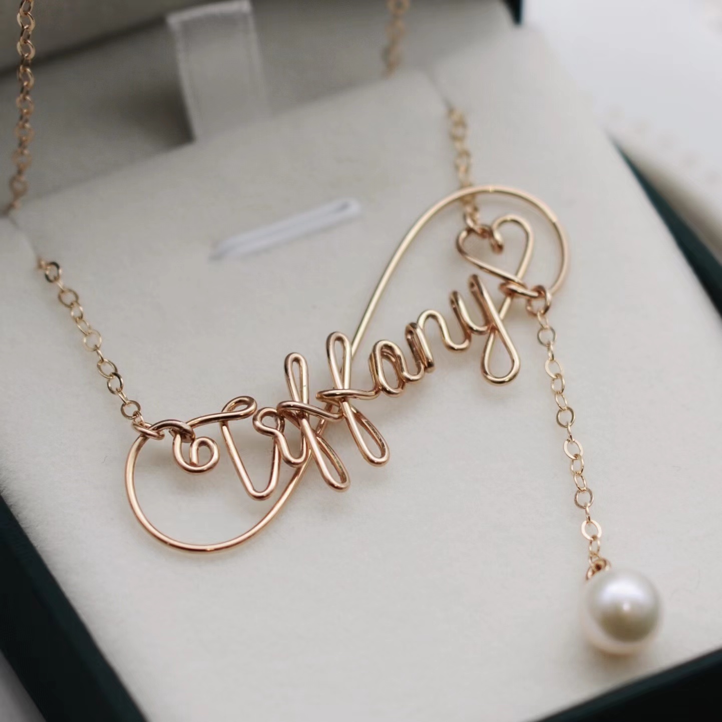 Pearl necklace custom name Original design 