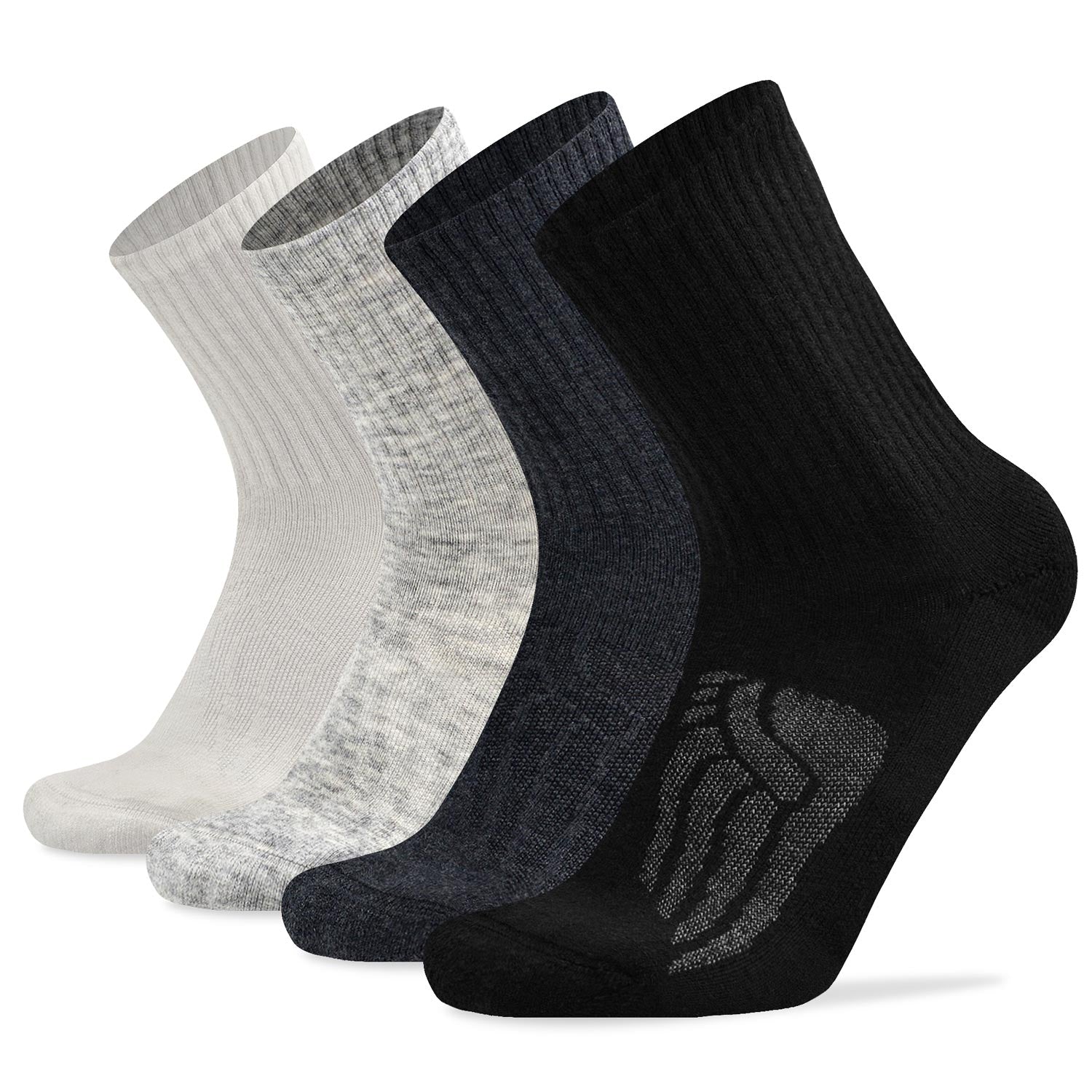 Socks Daze 4 Pack Merino Wool Cushioned Hiking Socks for Men Women-Socks Daze