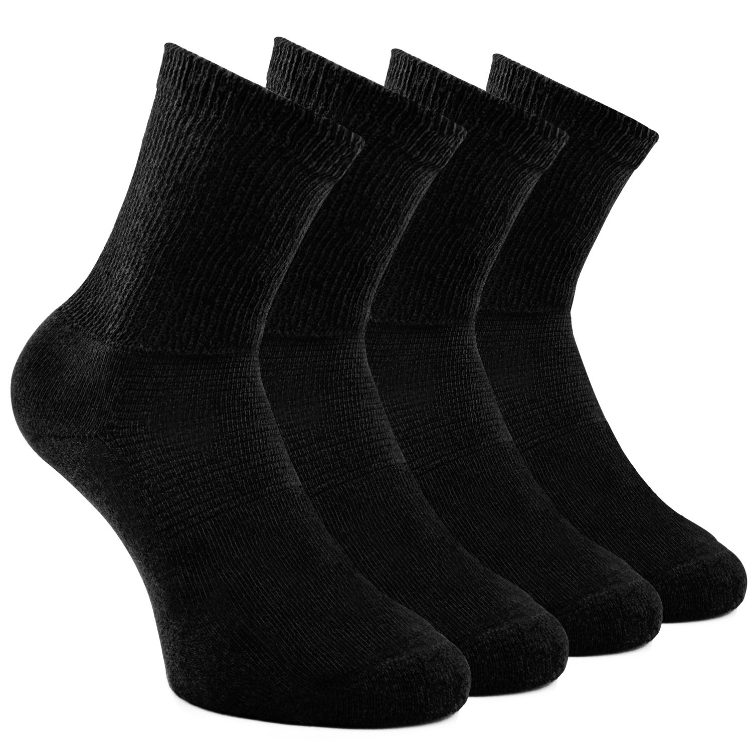 Socks Daze 4 Pack Non-binding Diabetic Socks for Men Women, Loose Top Crew Cotton Thick Cushion Socks-Socks Daze