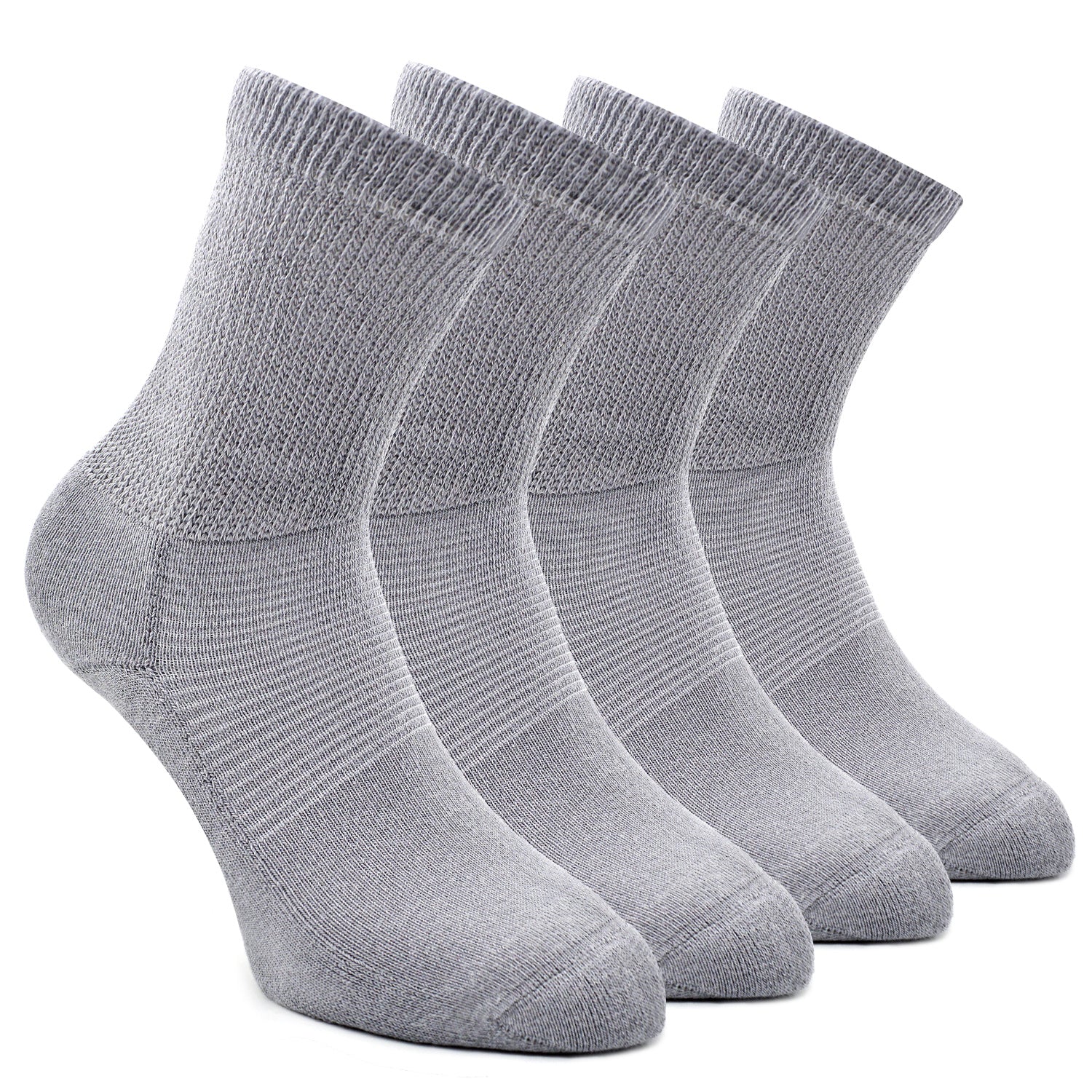 Socks Daze 4 Pack Non-binding Diabetic Socks for Men Women, Loose Top Crew Cotton Thick Cushion Socks-Socks Daze