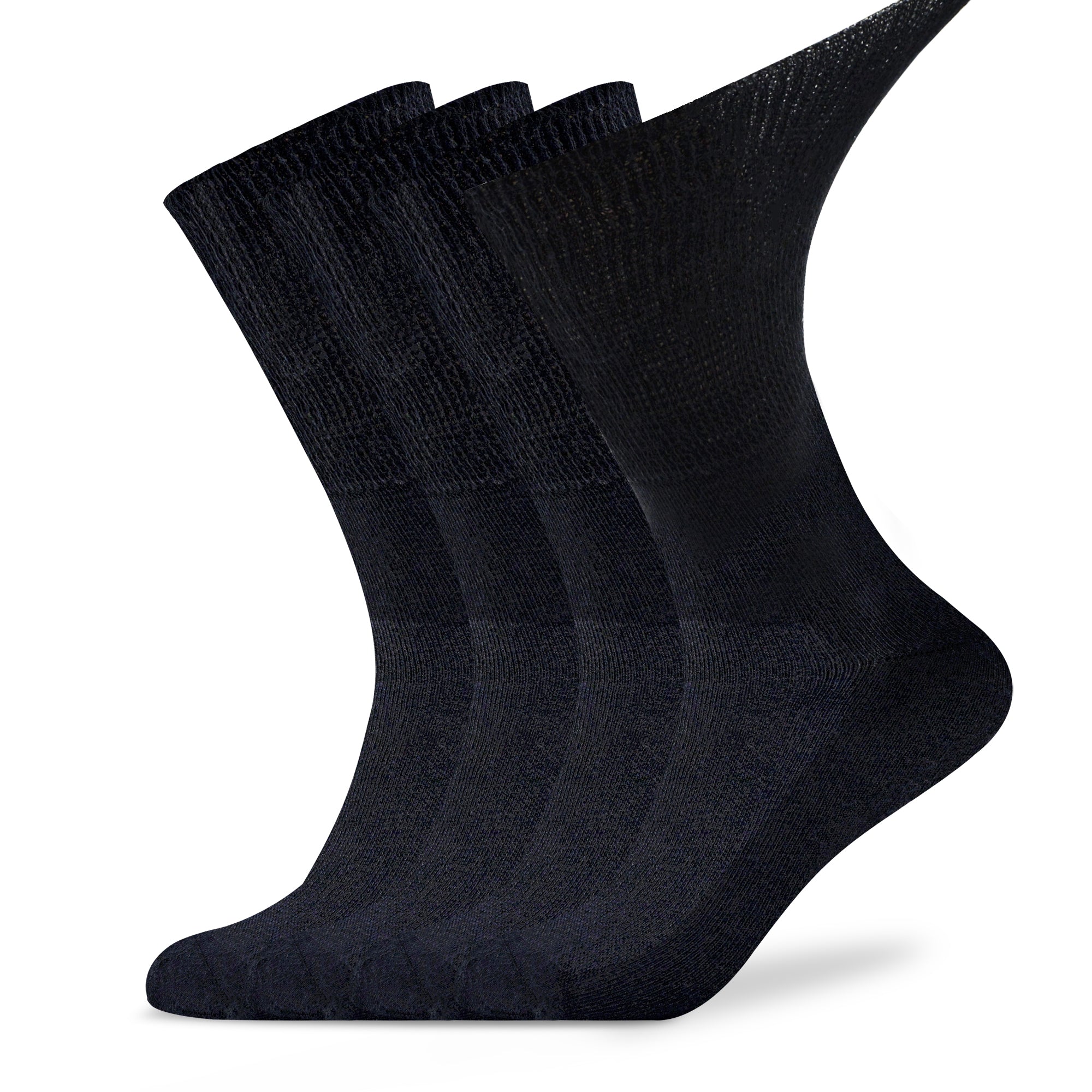 Socks Daze 4 Pack Non-Binding Top Diabetic Socks for Men Women, Thin Soft Crew Mid Calf Socks with Seamless Toe-Socks Daze