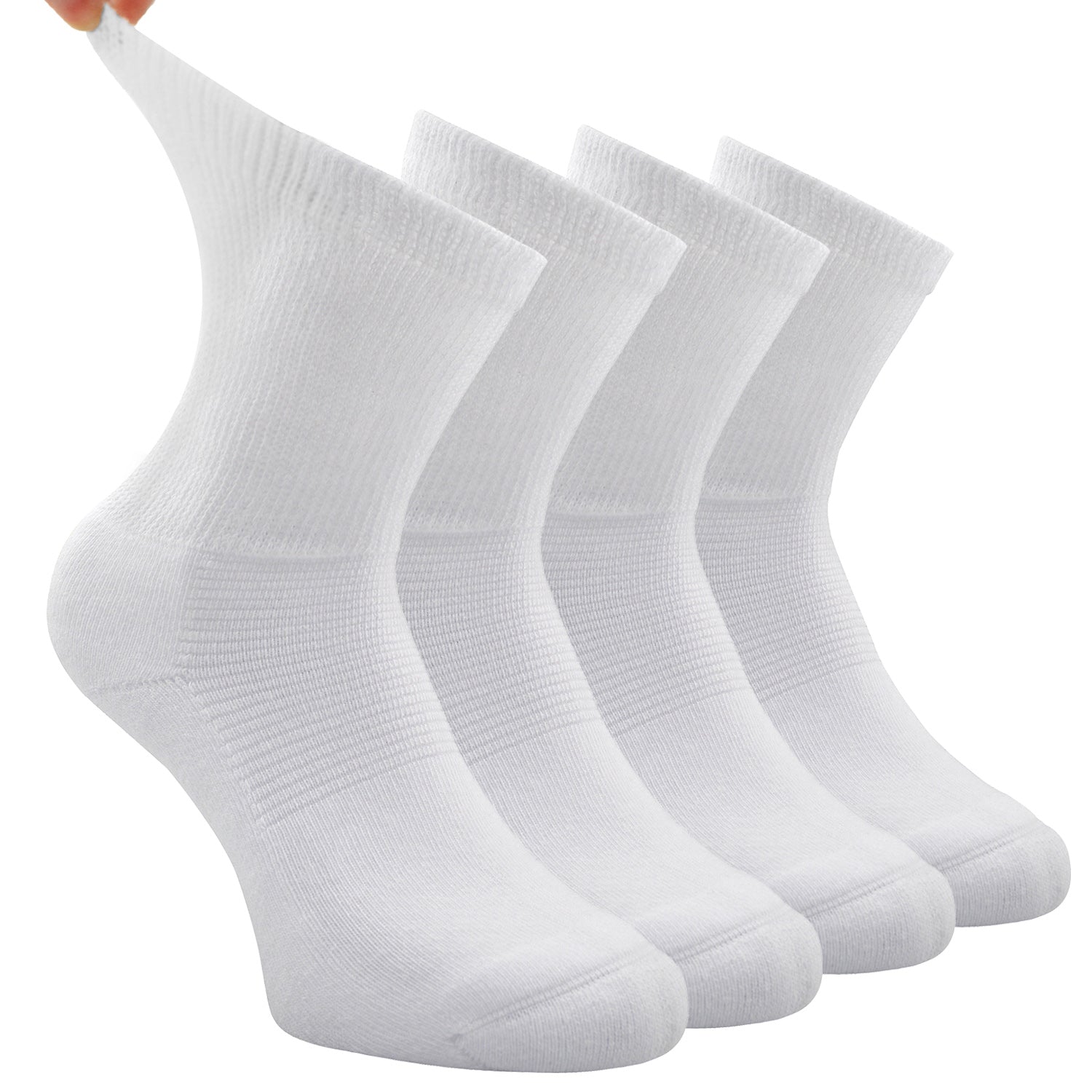 Socks Daze 4 Pack Non-binding Diabetic Socks for Men Women, Loose Top Crew Cotton Thick Cushion Socks-Socks Daze