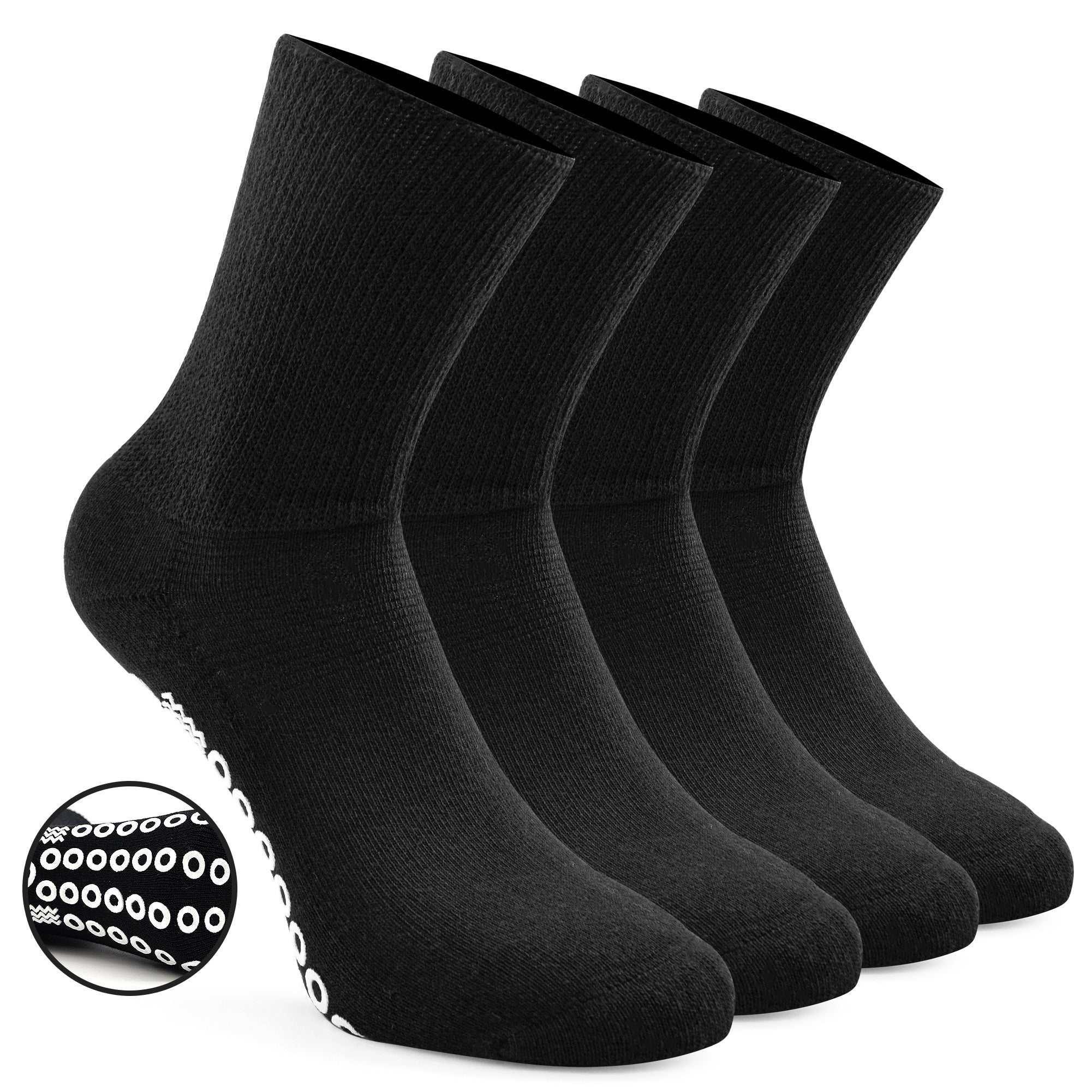 Anti Skid Socks Non Slip Non Binding With Grips Hospital Diabetic Crew  Socks For Men Women