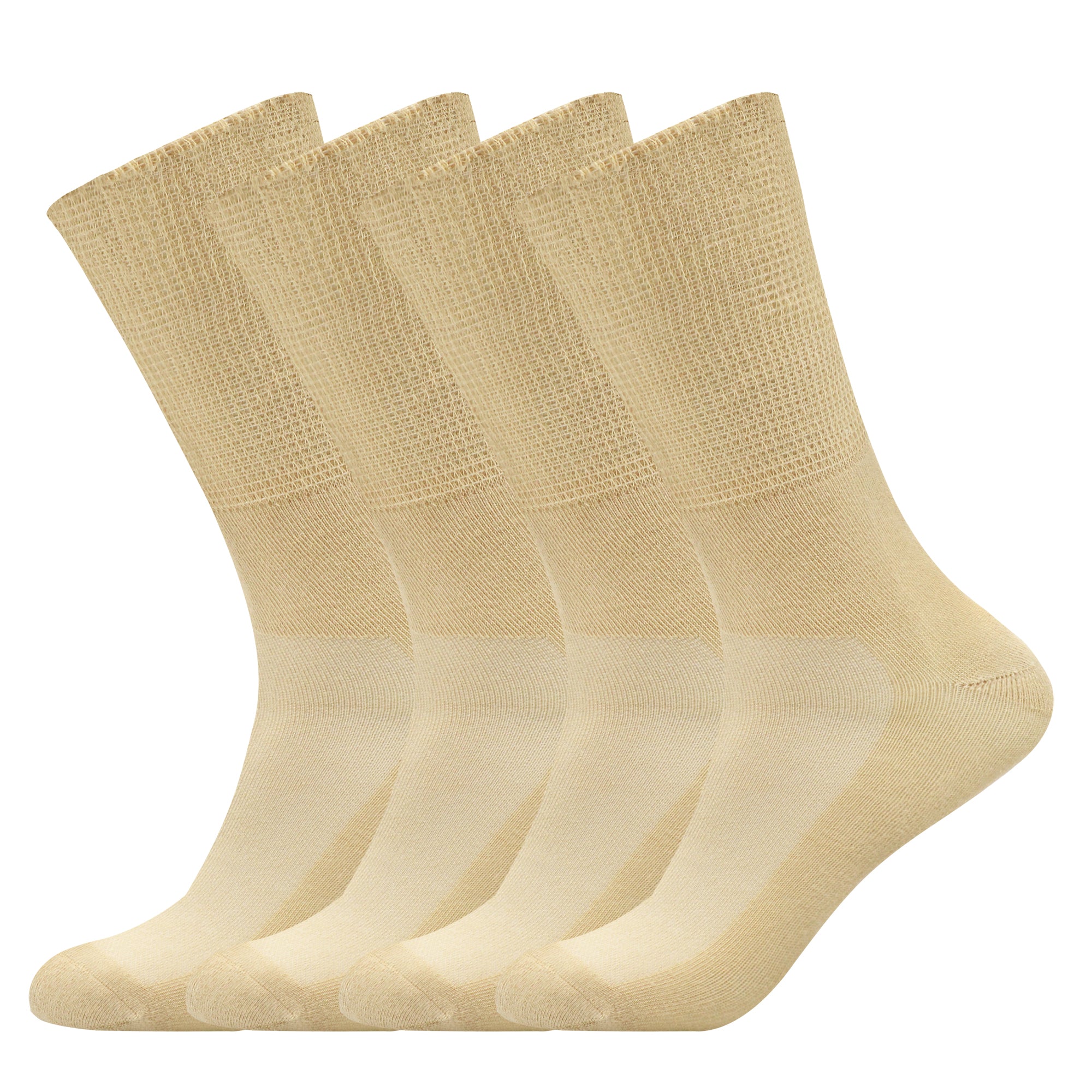 Socks Daze 4 Pack Non-Binding Top Diabetic Socks for Men Women, Thin Soft Crew Mid Calf Socks with Seamless Toe-Socks Daze