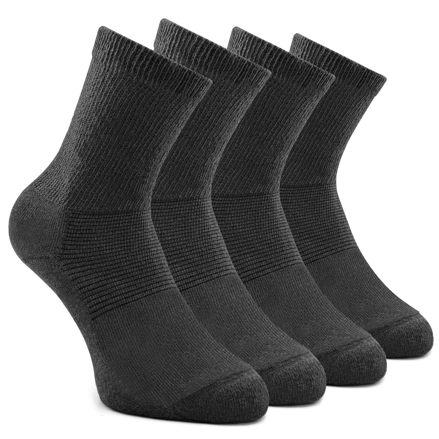 Socks Daze 4 Pack Non-binding Diabetic Socks for Men Women, Loose Top Crew Cotton Thick Cushion Socks-Socks Daze