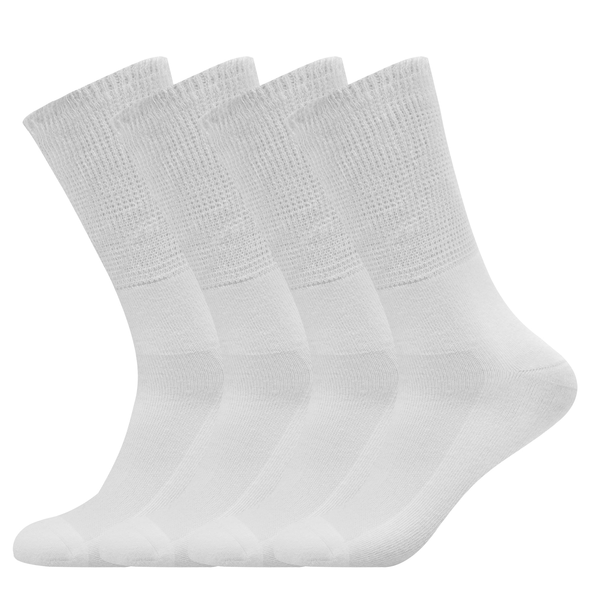 Socks Daze 4 Pack Non-Binding Top Diabetic Socks for Men Women, Thin Soft Crew Mid Calf Socks with Seamless Toe-Socks Daze