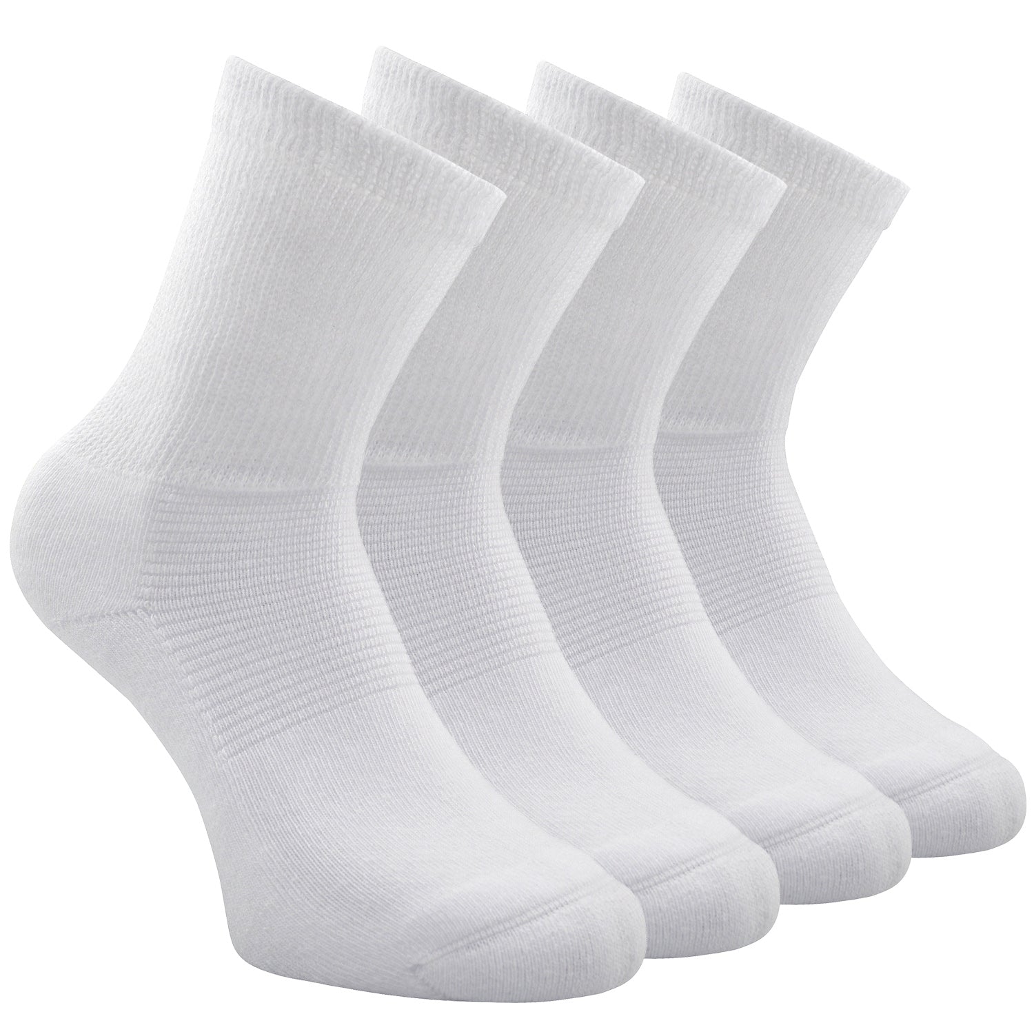 Socks Daze 4 Pack Non-binding Diabetic Socks for Men Women, Loose Top Crew Cotton Thick Cushion Socks-Socks Daze