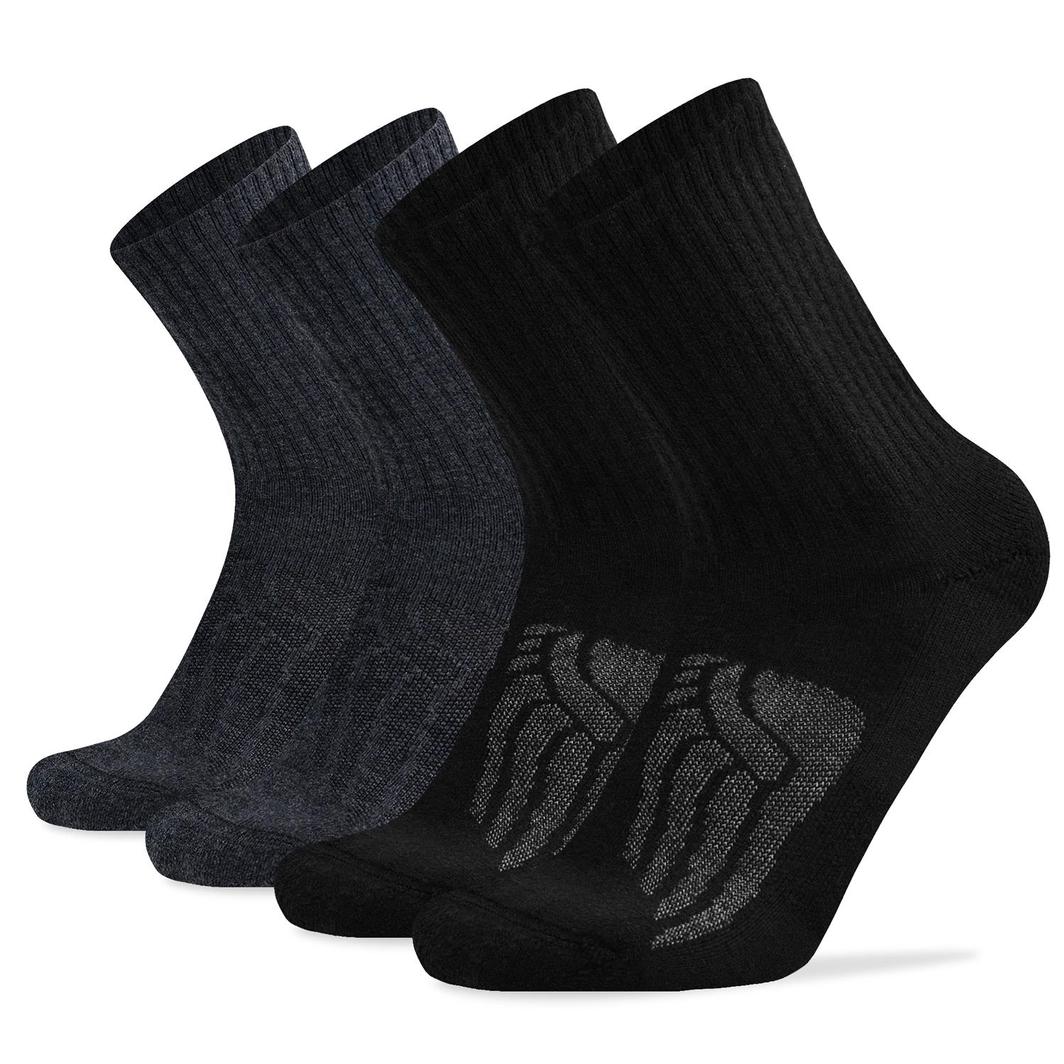 Socks Daze 4 Pack Merino Wool Cushioned Hiking Socks for Men Women-Socks Daze