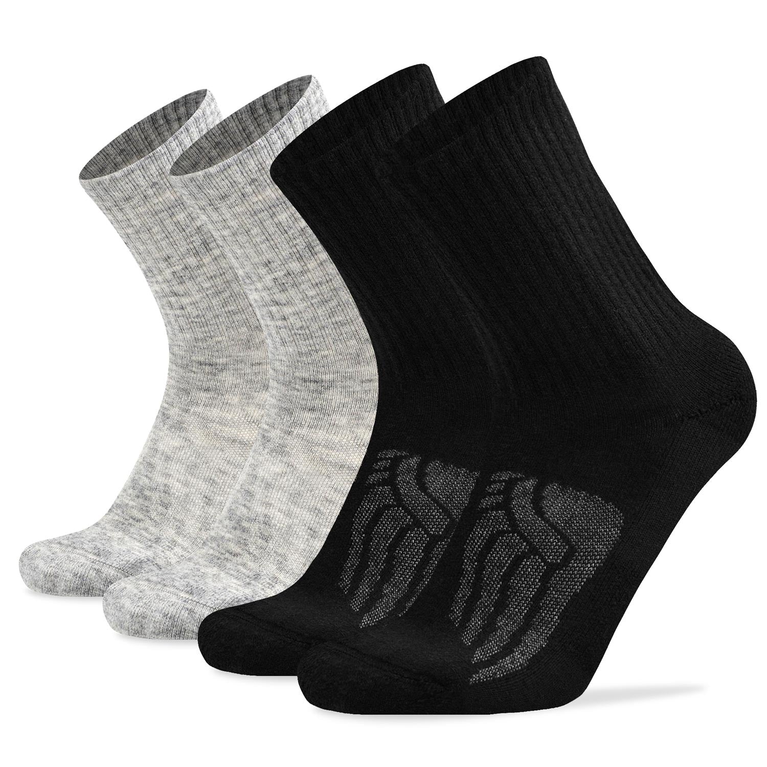Socks Daze 4 Pack Merino Wool Cushioned Hiking Socks for Men Women-Socks Daze