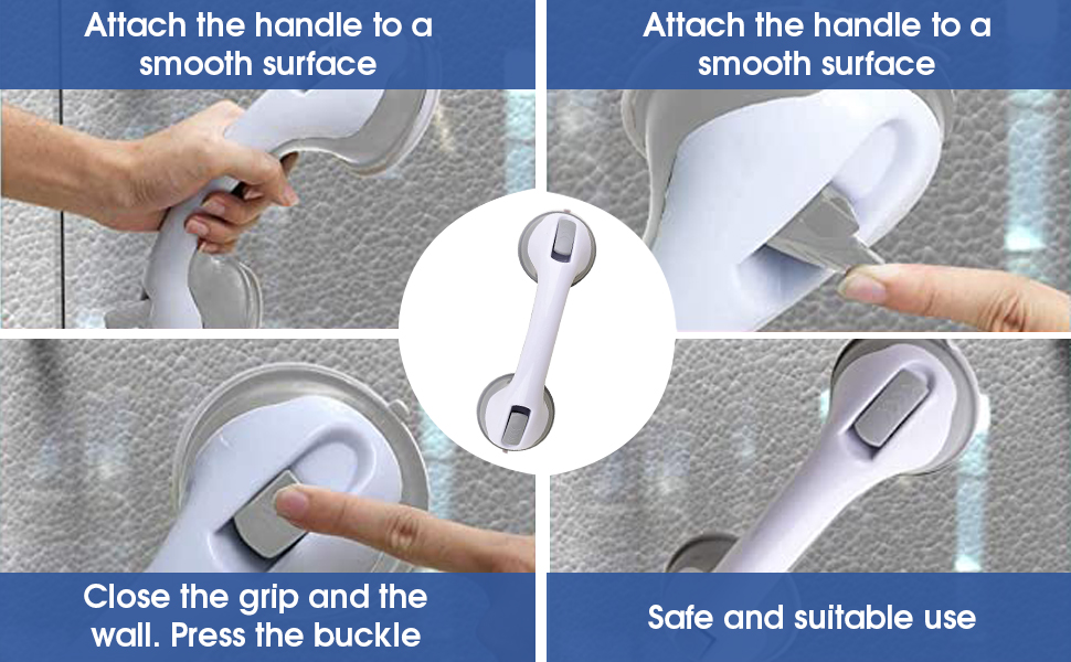 2 Pack Suction Shower Grab steps on how to use