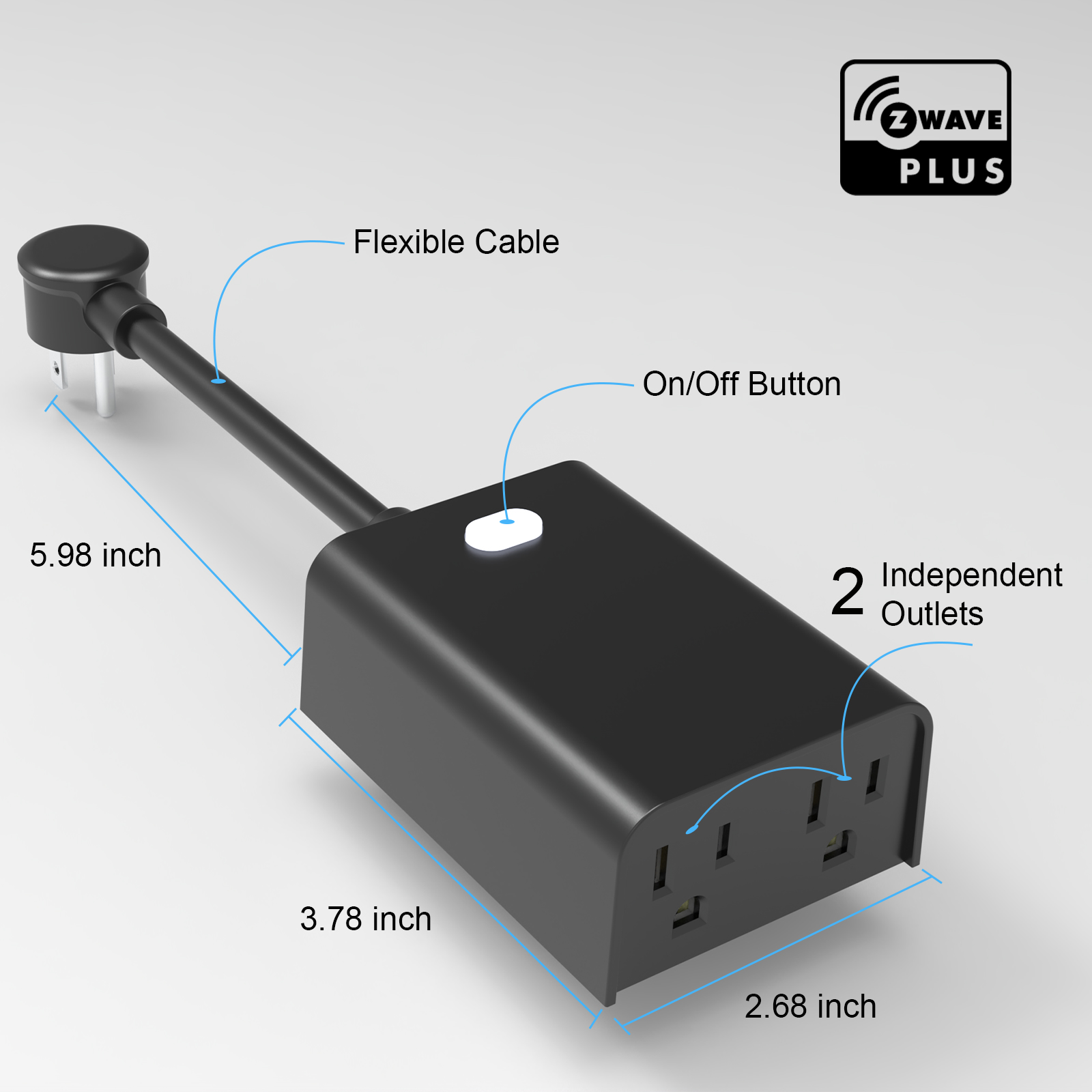 New One Z-Wave Outdoor Smart Plug, Heavy Duty Outlet with 2 New One Z-Wave Outdoor Smart Plug, Heavy Duty Outlet with 2