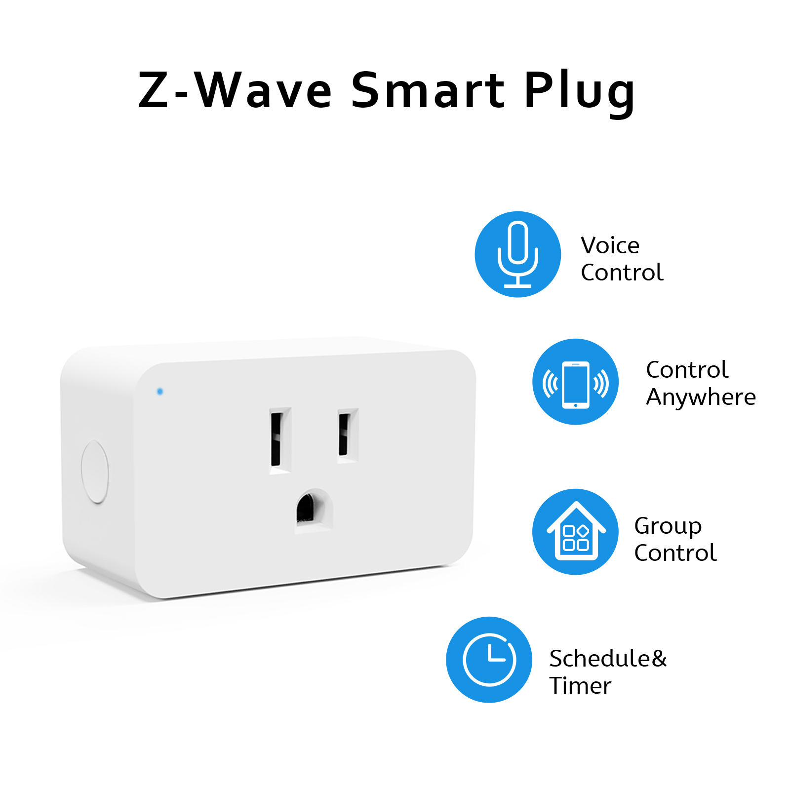 New One Z-Wave Plug, 700 Series Smart Dimmer Plug,Z-Wave Hub Required, 125V  60Hz Dimmable Smart Plug, Compatible with Alexa, Smartthings, Wink, Max
