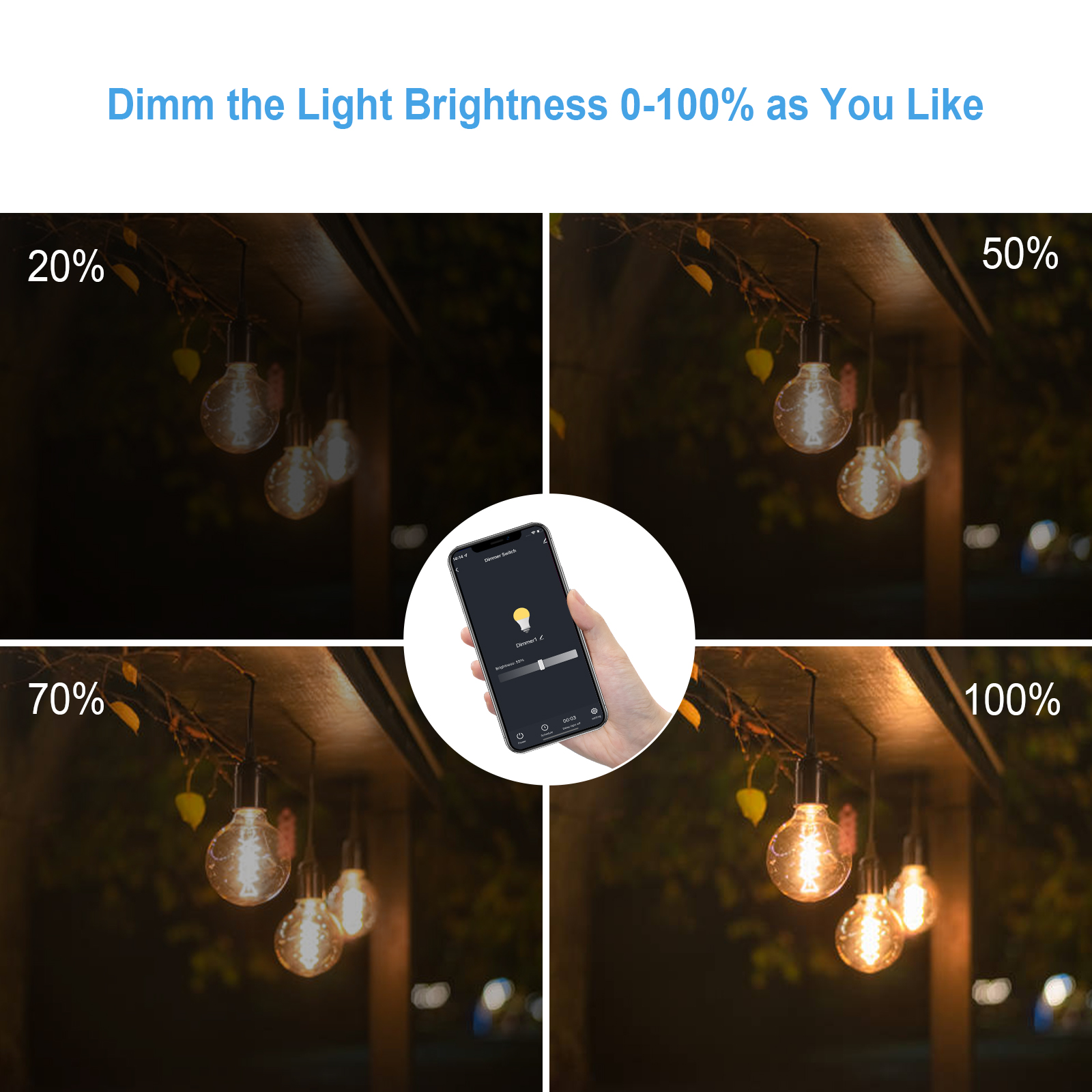 New One Wi-Fi Outdoor Smart Dimmer Plug, 2.4Ghz Wi-fi Only Smart Plug,