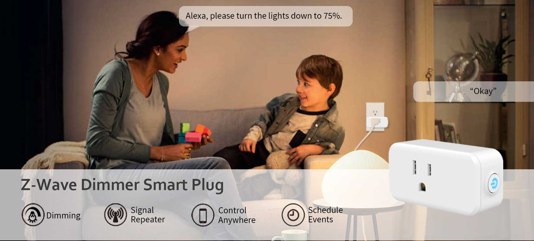 New One Z-Wave Plug With Electricity Monitoring, 700 Series Zwave Smart Plug,Z-Wave  Hub Required, Z Wave Plug Work With Wink, Sm