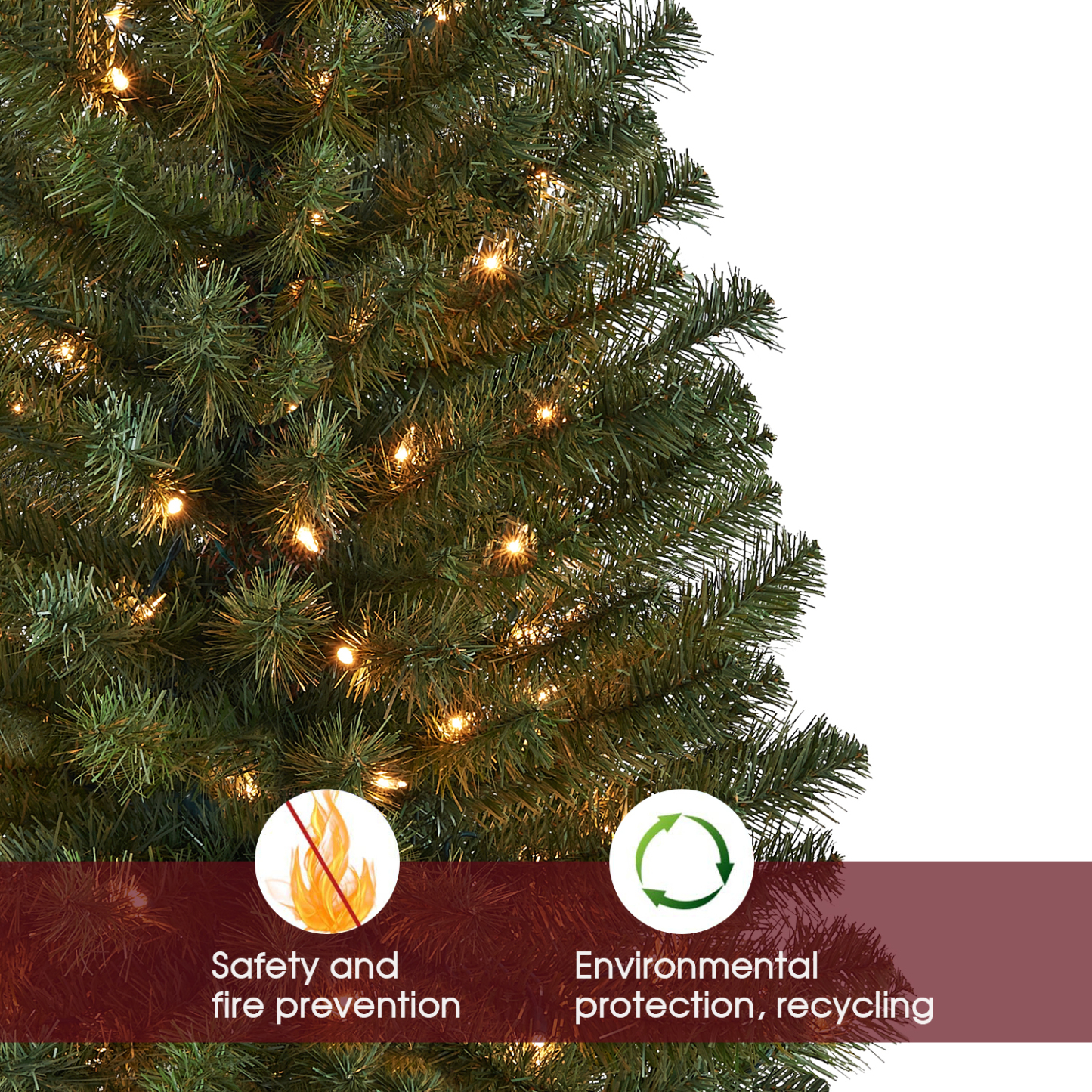 New One 4 Feet Christmas Tree with 100L Incandescent Clear Lights,Artificial Everett Pine Christmas Tree Pre-lit, 207Tips, Girth 27", Plastic Stand