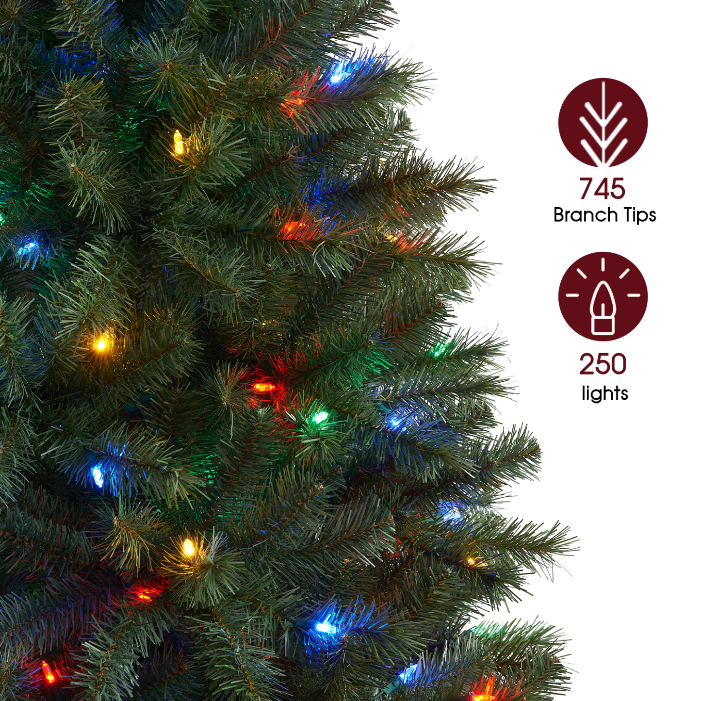 New One 6.5ft Christmas Tree,Pre-lit Artificial Christmas Tree with 250L Color Changing LED Lights, Easy to assemble,Suitable for Home, Office, Party Decoration