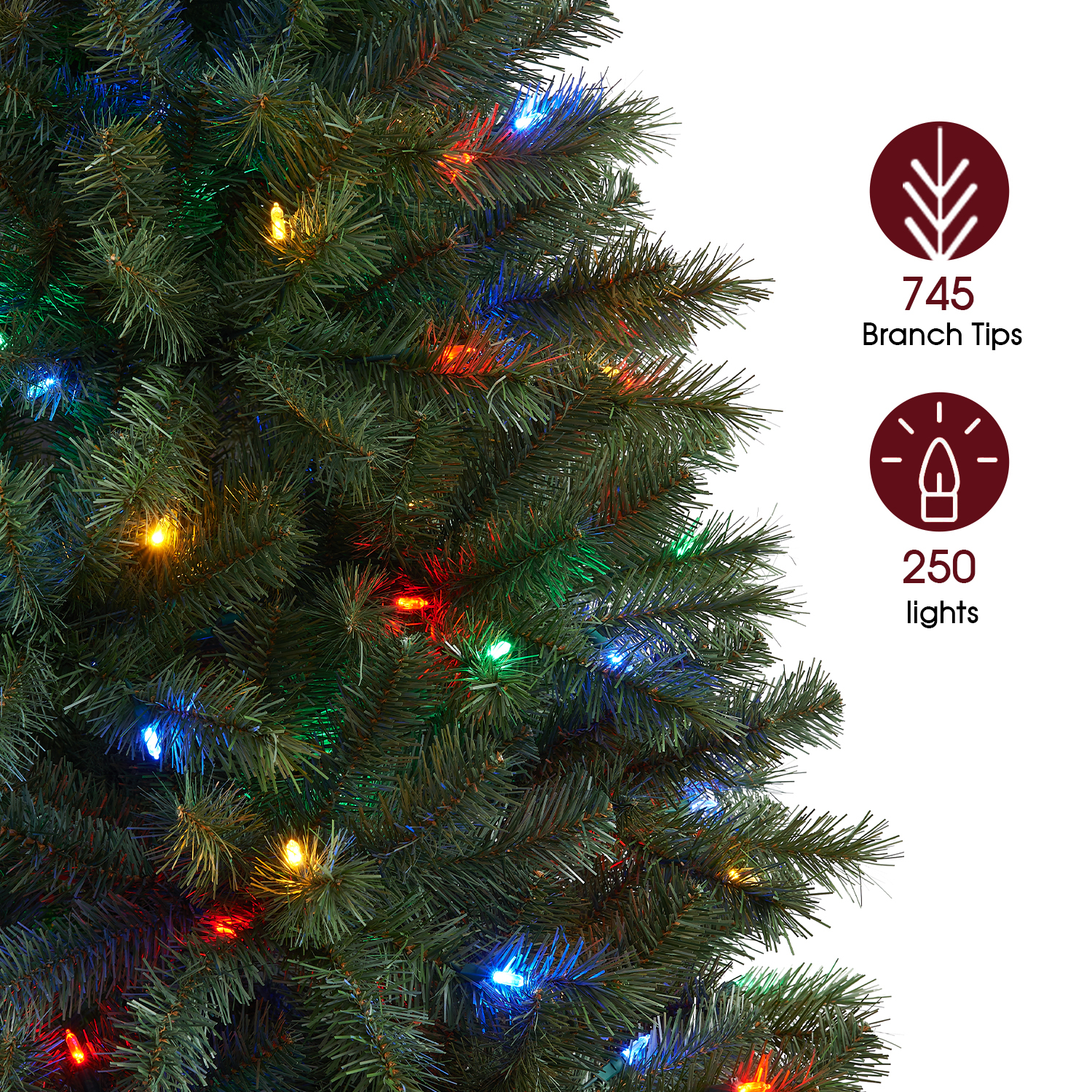 New One 6.5ft Christmas Tree,Pre-lit Artificial Christmas Tree with 250L Color Changing LED Lights, Easy to assemble,Suitable for Home, Office, Party Decoration