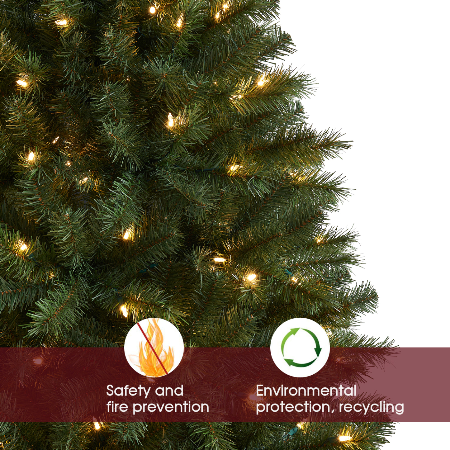 New One 6.5ft Christmas Tree,Pre-lit Artificial Christmas Tree with 250L Color Changing LED Lights, Easy to assemble,Suitable for Home, Office, Party Decoration