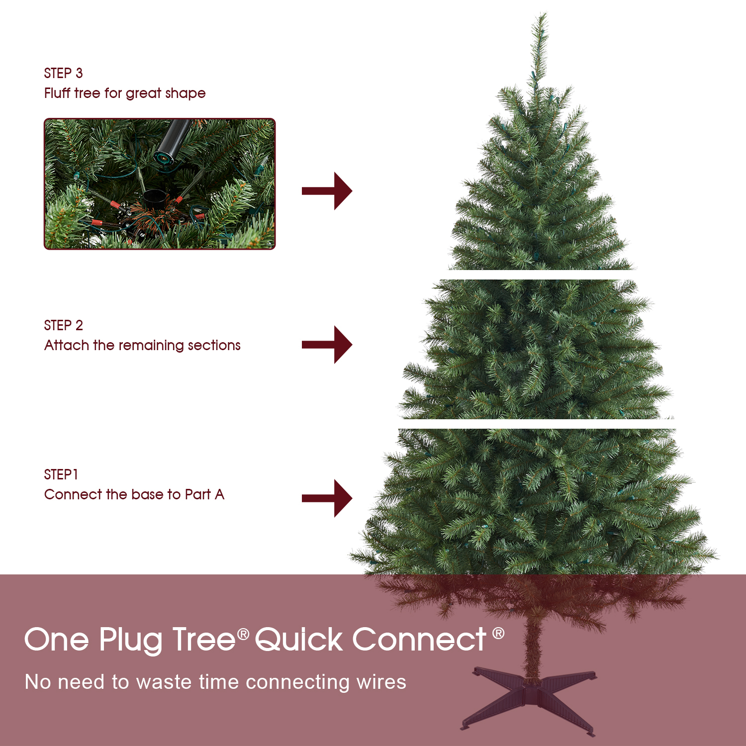 New One 6.5ft Christmas Tree,Pre-lit Artificial Christmas Tree with 250L Color Changing LED Lights, Easy to assemble,Suitable for Home, Office, Party Decoration
