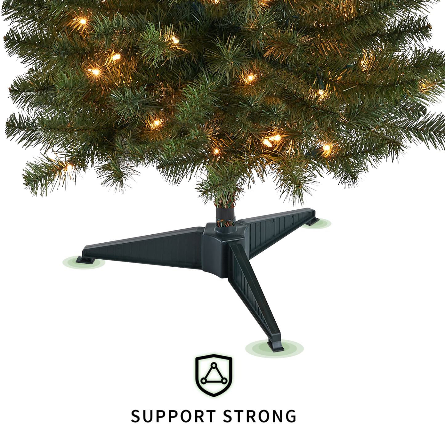 New One 4 Feet Christmas Tree with 100L Incandescent Clear Lights,Artificial Everett Pine Christmas Tree Pre-lit, 207Tips, Girth 27", Plastic Stand