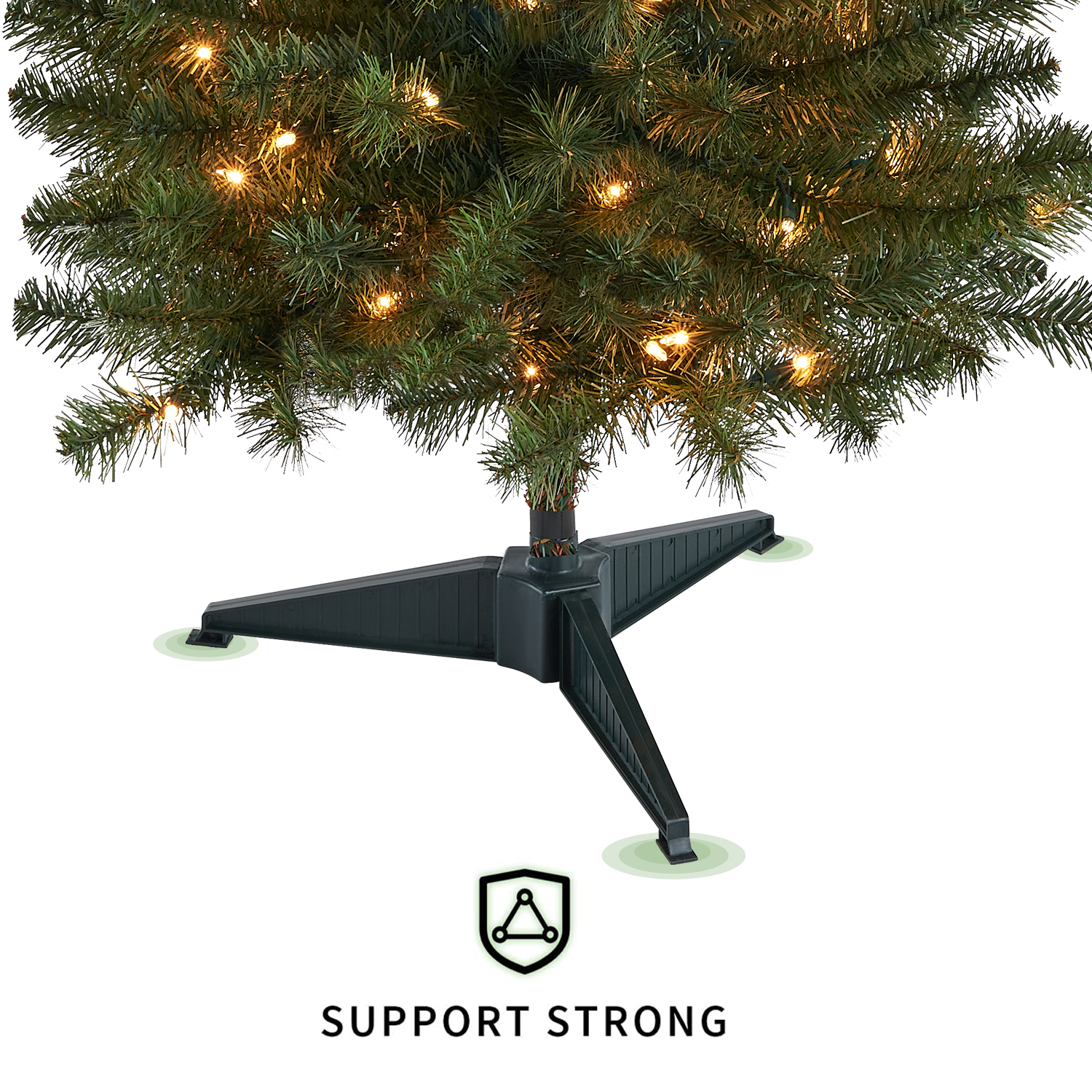 New One 4 Feet Christmas Tree with 100L Incandescent Clear Lights,Artificial Everett Pine Christmas Tree Pre-lit, 207Tips, Girth 27", Plastic Stand